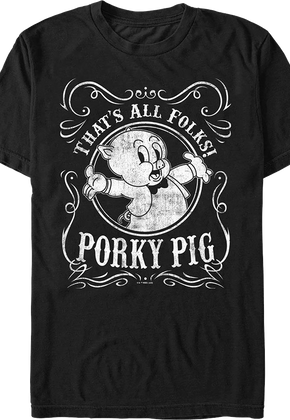 Porky Pig That's All Folks Looney Tunes T-Shirt
