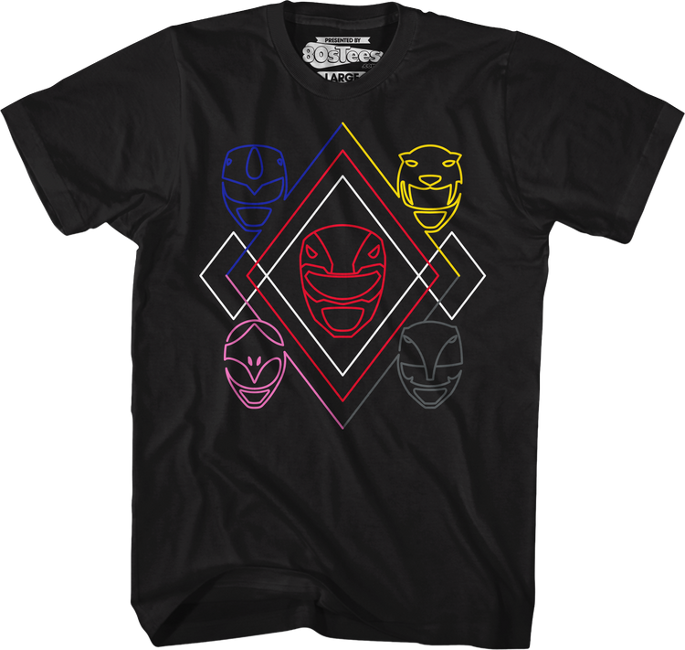 Power Lines Mighty Morphin Power Rangers T-Shirt