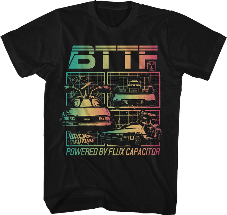 Distressed Powered By Flux Capacitor Back To The Future T-Shirt