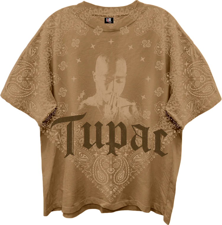 Front & Back Praying Hands Tupac Shakur Oversized T-Shirt