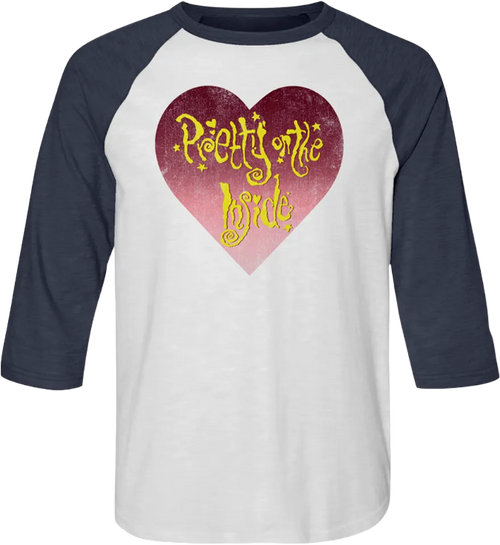 Pretty on the Inside Hole Raglan Baseball Shirt