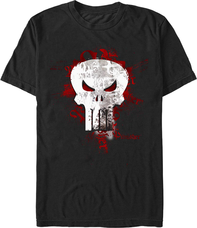 Punisher Blood-Splattered Skull Logo Marvel Comics T-Shirt