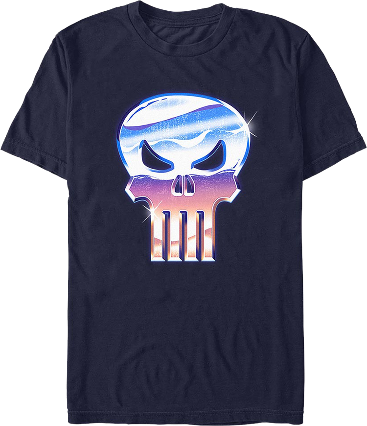 Punisher Faux Chrome Logo Marvel Comics T-Shirt