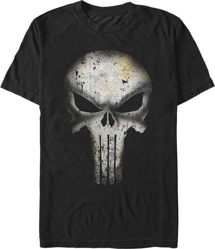 Punisher Rusted Skull Logo Marvel Comics T-Shirt