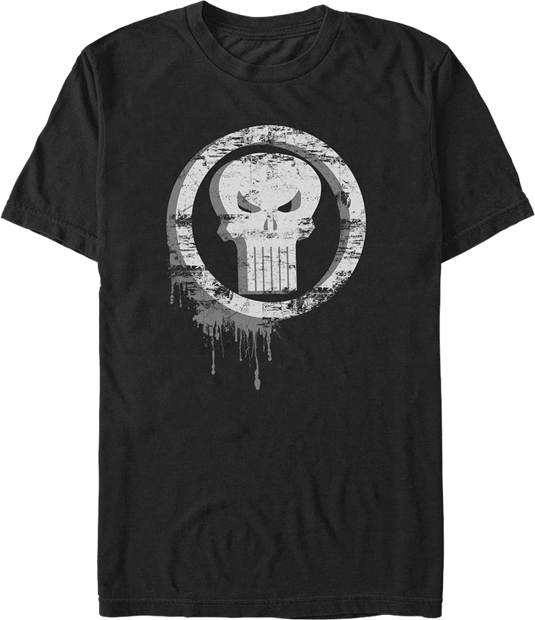 Punisher Skull Graffiti Marvel Comics T-Shirt
