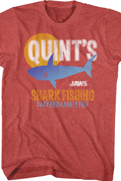 Quint's Shark Fishing Daily From Amity Pier Jaws T-Shirt