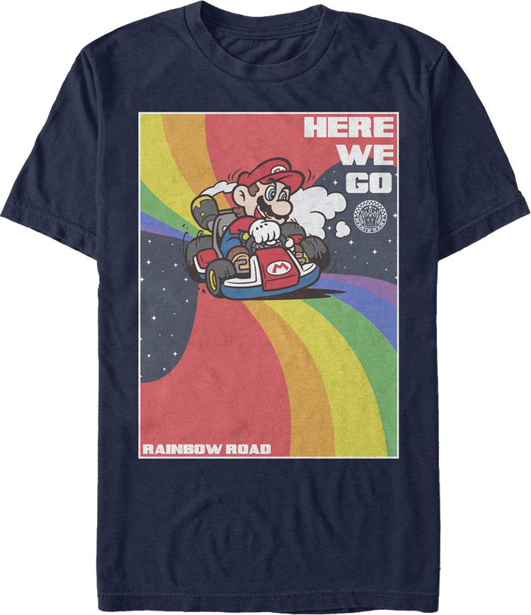 Rainbow Road Mario Kart T-Shirt