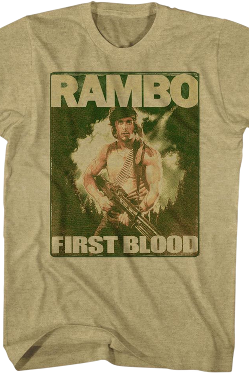 Khaki First Blood Poster Rambo T-Shirt