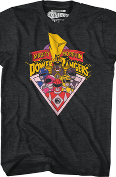 Rangers And Logo Mighty Morphin Power Rangers T-Shirt