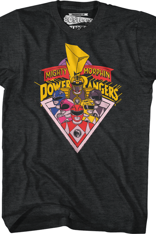Rangers And Logo Mighty Morphin Power Rangers T-Shirt
