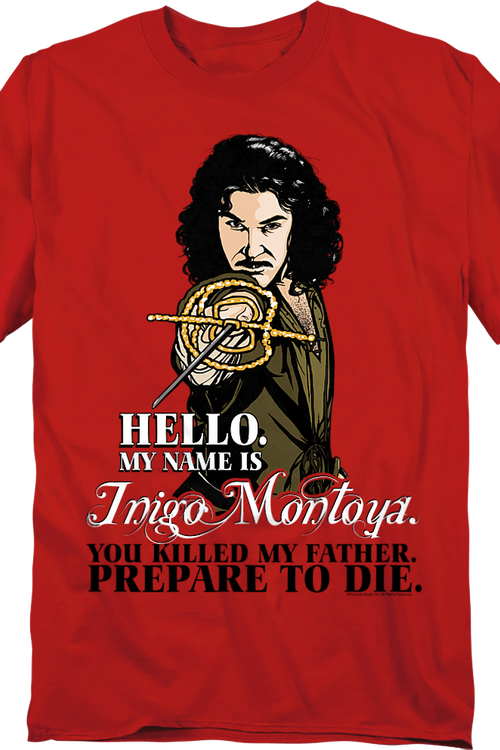 Red Inigo Montoya Illustration Princess Bride T-Shirt