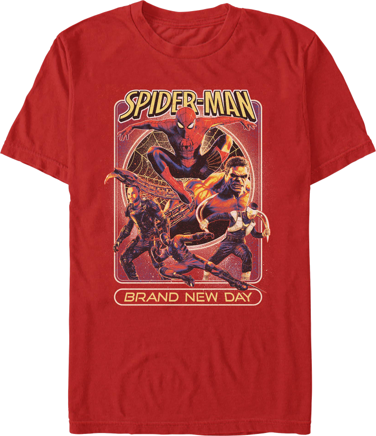 Red Poster Spider-Man:Brand New Day Shirt