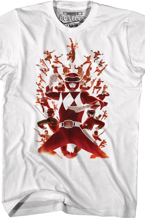 Red Ranger Collage Mighty Morphin Power Rangers T-Shirt