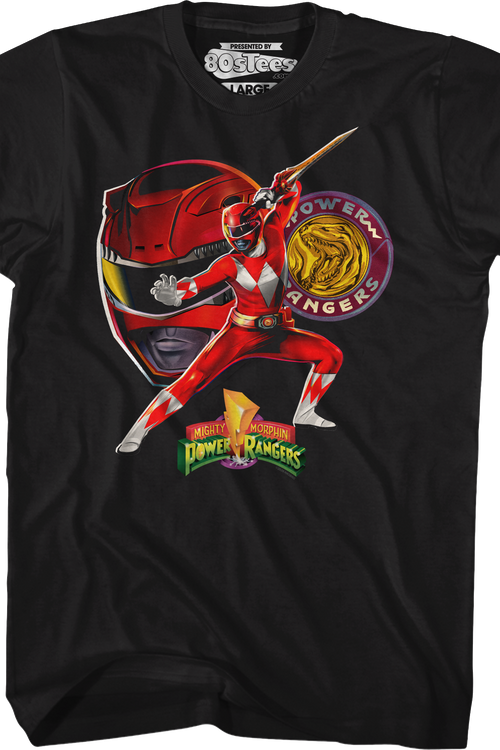 Red Ranger Profile Mighty Morphin Power Rangers T-Shirt