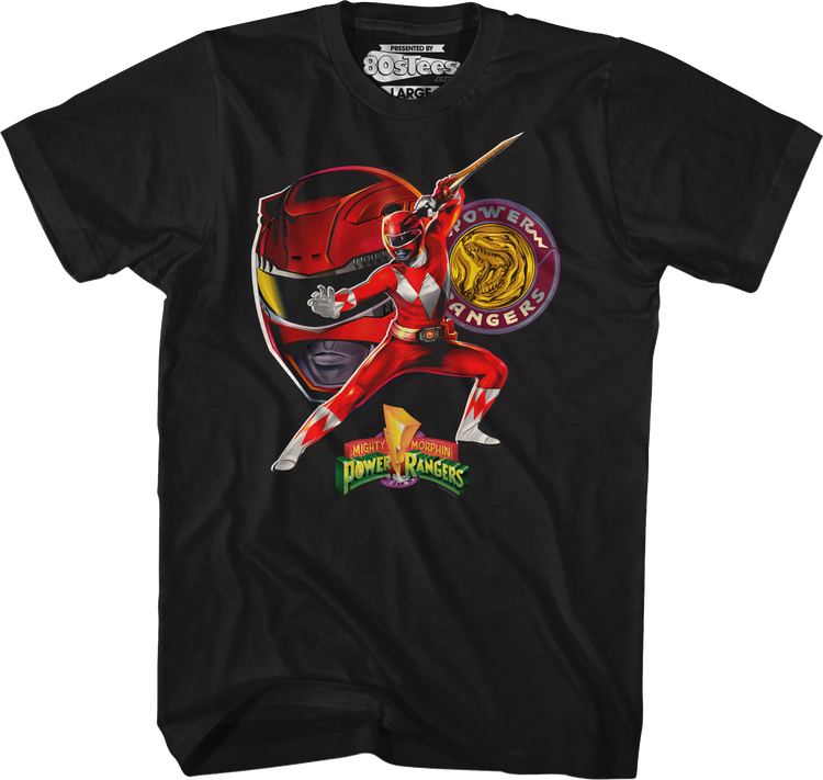 Red Ranger Profile Mighty Morphin Power Rangers T-Shirt