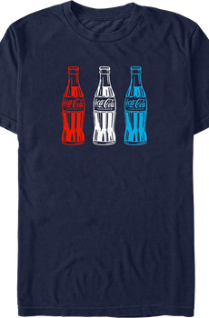 Red White and Blue Bottles Coca-Cola T-Shirt