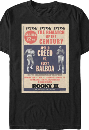 Rematch Of The Century Poster Rocky II T-Shirt