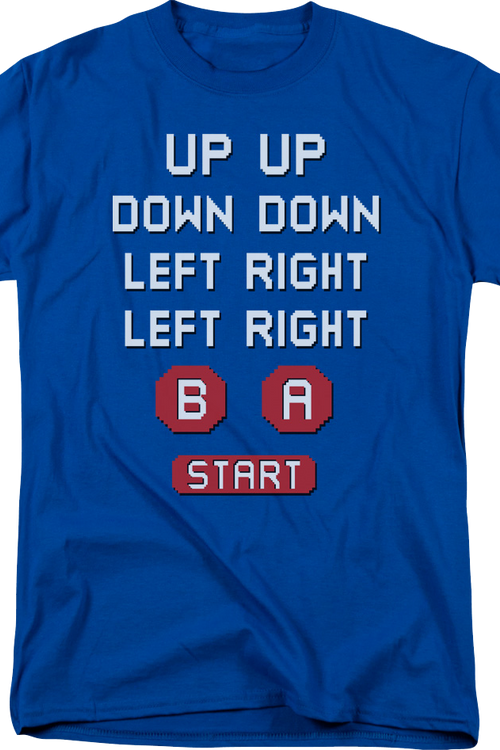 Retro Contra Cheat Code 30 Lives T-Shirt