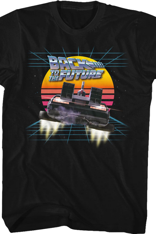 Retro DeLorean And Sunset Back To The Future T-Shirt