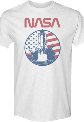 Retro Flag Blastoff NASA T-Shirt