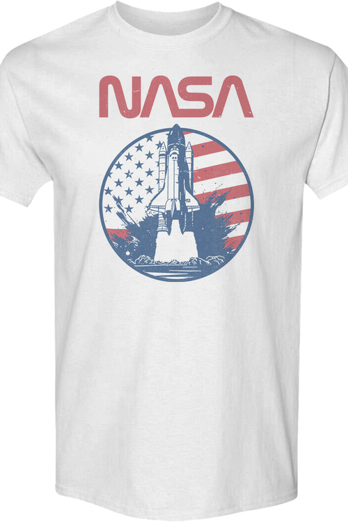 Retro Flag Blastoff NASA T-Shirt