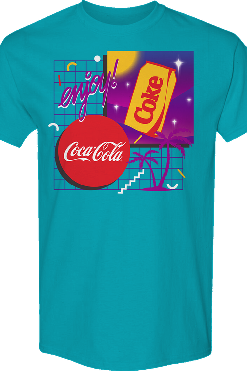 Retro Gridlines Enjoy Coca-Cola T-Shirt