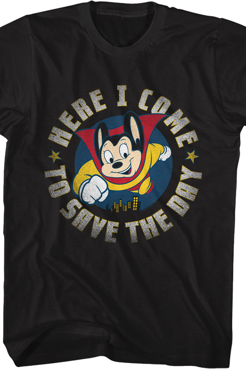 Retro Here I Come To Save The Day Mighty Mouse T-Shirt