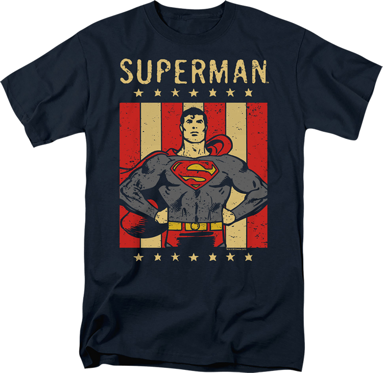 Retro Patriotic Pose Superman DC Comics T-Shirt