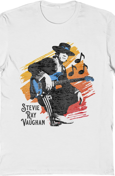 Retro Pose With Guitar Stevie Ray Vaughan T-Shirt