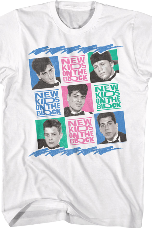 Retro Tuxes In Squares New Kids On The Block T-Shirt