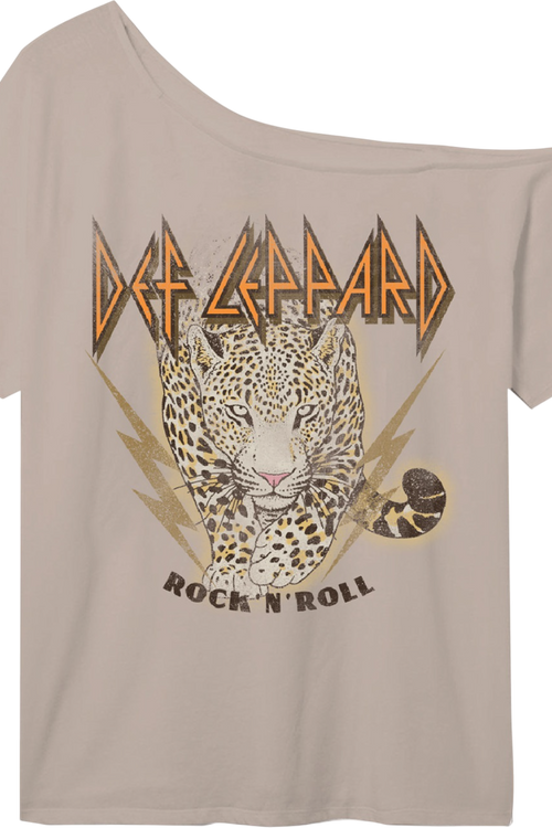 Rock 'N' Roll Def Leppard Off The Shoulder Shirt