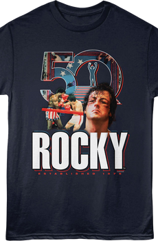 Rocky Balboa vs. Apollo Creed 50th Anniversary Rocky T-Shirt