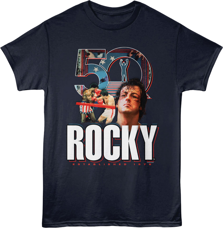 Rocky Balboa vs. Apollo Creed 50th Anniversary Rocky T-Shirt