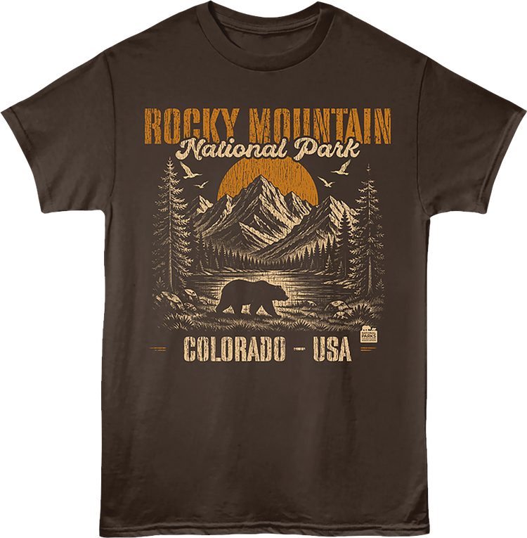 Bear Silhouette Rocky Mountain National Park T-Shirt