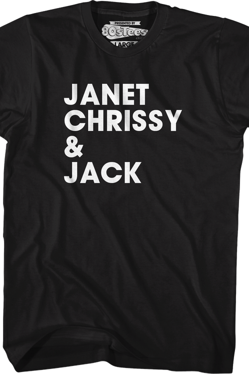 Roommate Names Janet Chrissy & Jack Three's Company T-Shirt