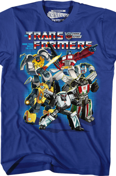 Royal Blue Autobots Collage Transformers T-Shirt