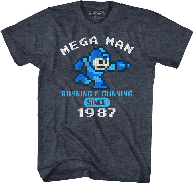 Running & Gunning Since 1987 Mega Man T-Shirt