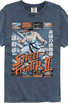 Ryu Fight Scenes Street Fighter II Comfort Colors Brand T-Shirt
