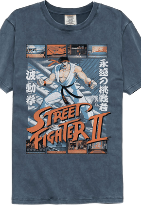 Ryu Fight Scenes Street Fighter II Comfort Colors Brand T-Shirt