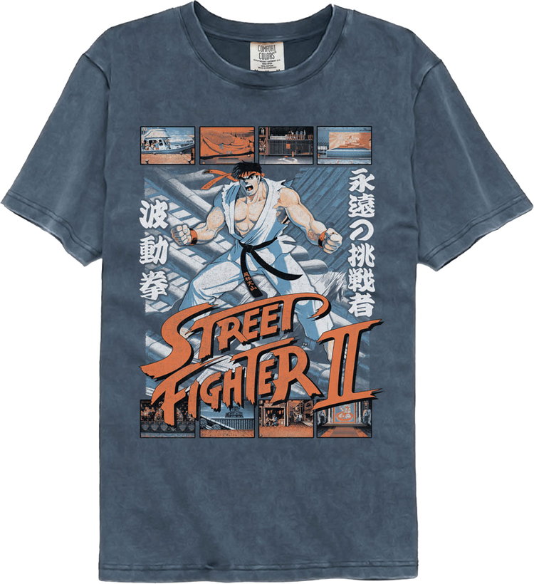 Ryu Fight Scenes Street Fighter II Comfort Colors Brand T-Shirt