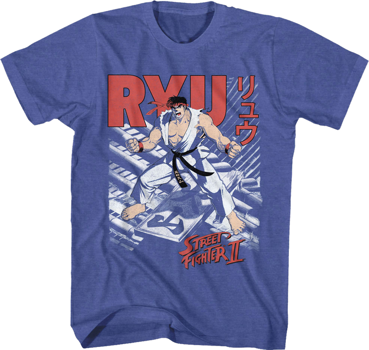 Ryu Japanese Text Street Fighter II T-Shirt