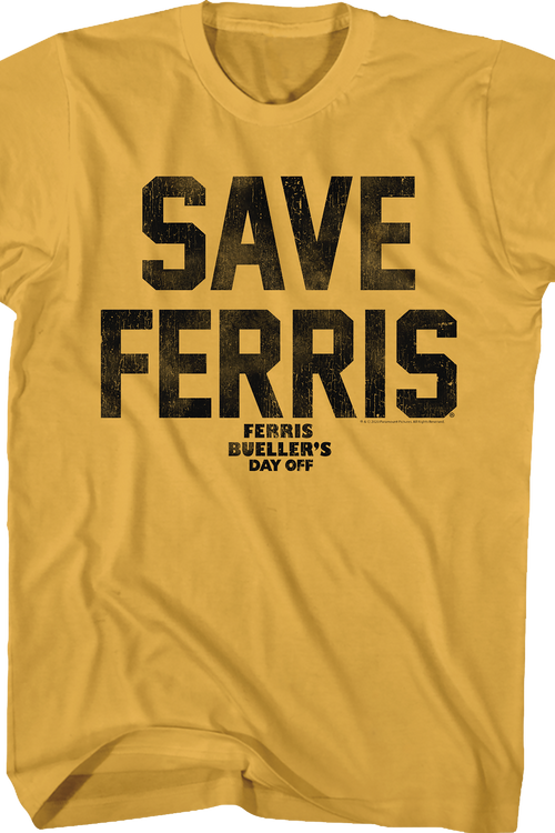 Save Ferris Vintage Design Ferris Bueller's Day Off T-Shirt