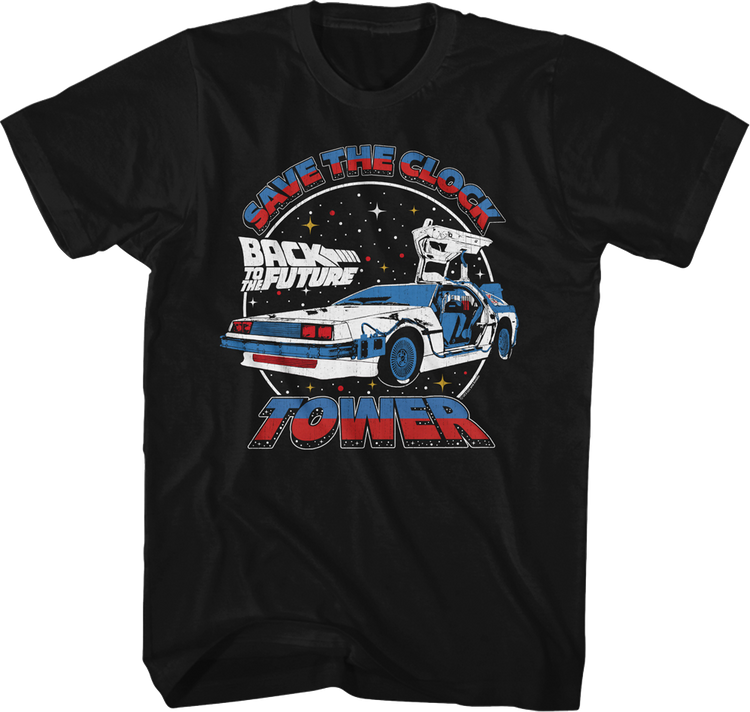 Save The Clock Tower Split Color Back To The Future T-Shirt