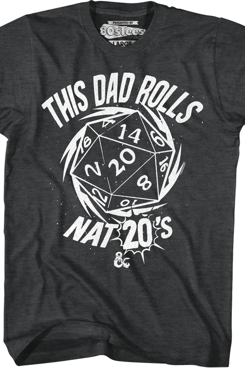 Vintage This Dad Rolls Nat 20's Dungeons & Dragons T-Shirt