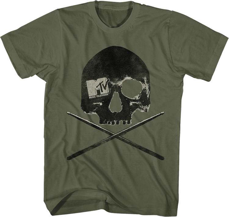 Skull And Drum Sticks MTV Shirt