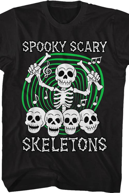 Skull Drummer Spooky Scary Skeletons T-Shirt