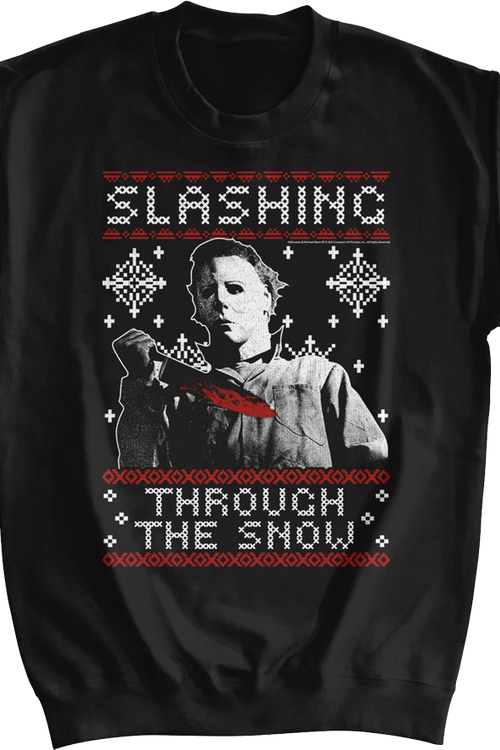 Slashing Through The Snow Halloween Sweatshirt