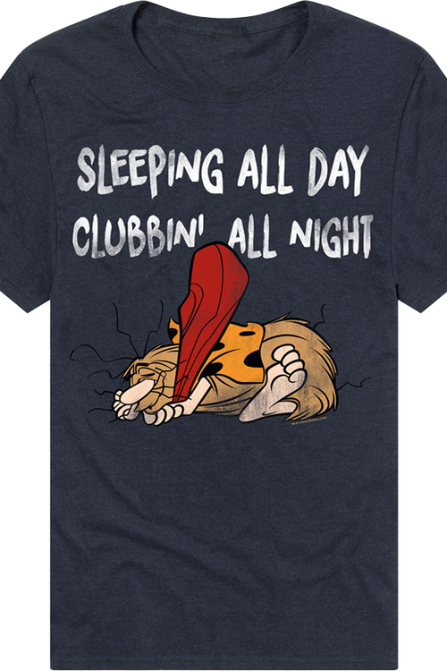 Sleeping All Day Clubbin' All Night Captain Caveman T-Shirt