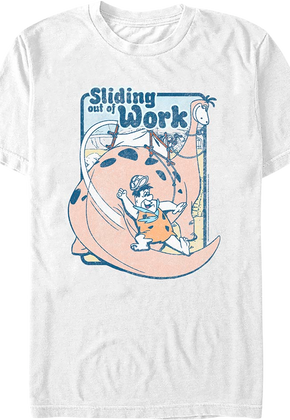 Sliding Out Of Work Flintstones T-Shirt