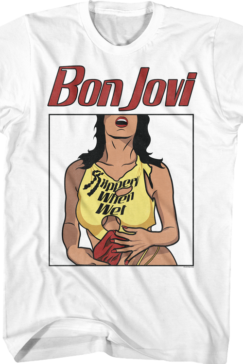 Slippery When Wet Illustration Bon Jovi T-Shirt